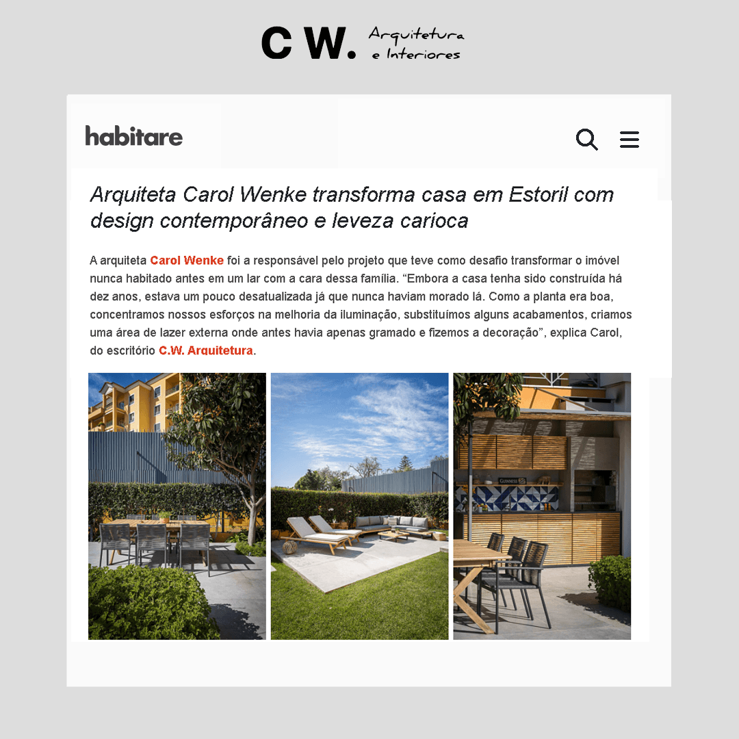 Projeto residencial com estilo carioca em Portugal.